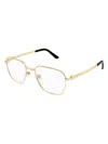Cartier Men's Titanium Rectangle Optical Frames In Gold