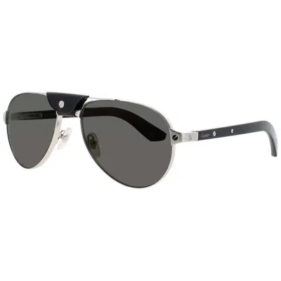 Cartier Men's Silver Tone Rectangular Sunglasses Ct0495s003 In ["silver Tone"]