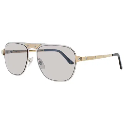 Cartier Men's Silver Tone Rectangular Sunglasses Ct0532s005 In ["silver Tone"]