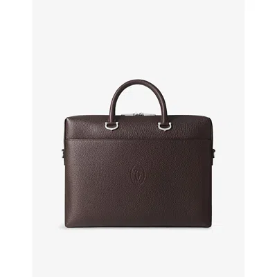 Cartier Mens Must De  Leather Briefcas In Brown