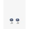 Cartier Mens Silver And Blue Double C De  Sterling-silver And Dumortierite Cufflinks In Metallic