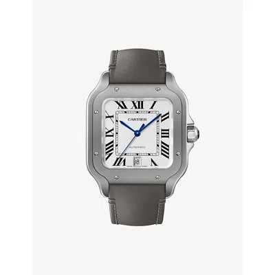 Cartier Mens Grey Santos De  Large Model Titanium Automatic Watch 40 X 47.5mm In Black