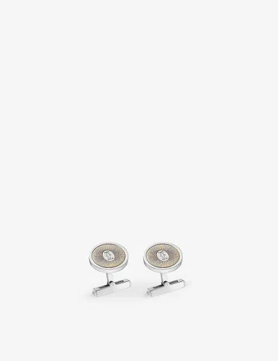 Cartier Double C De  18ct Yellow-gold And Palladium-plated Sterling-silver Cufflinks In Grey/yellow Gold