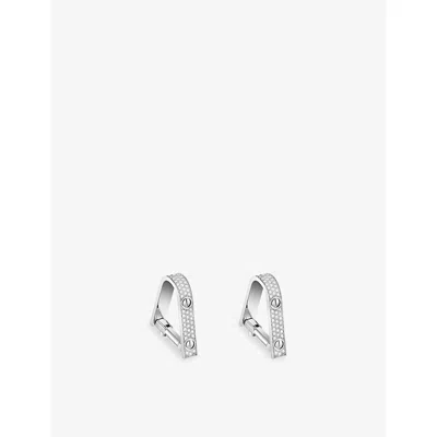 Cartier Mens Love 18ct White Gold And Brilliant-cut Diamond Cufflinks
