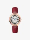 Cartier Mens Rose Gold Crwgbb0037 Ballon Bleu De 18ct Rose-gold And Leather Self-winding Mechanical  In Rose Gold