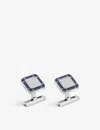 Cartier Mens Silver Santos De Palladium-plated Sterling-silver And Pvd-coated Cufflinks In Silver