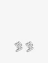 Cartier Mens Silver Santos De Palladium-plated Sterling Silver Cufflinks In Silver