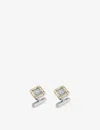 Cartier Santos De  Yellow-gold And Sterling Silver Cufflinks In Yellow Gold/ Silver