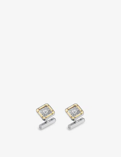 Cartier Santos De  Yellow-gold And Sterling Silver Cufflinks In Yellow Gold/ Silver