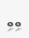 Cartier Mens Silver And Black Double C De Palladium-plated Sterling-silver Cufflinks In Silver And Black