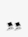 Cartier Mens Silver And Black Santos De Sterling-silver Cufflinks In Silver And Black