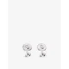 Cartier Mens Silver And White Double C De  Sterling-silver And Mother-of-pearl Cufflinks