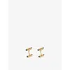 Cartier Mens Spring Motif 18ct Yellow Gold And Onyx Cufflinks In Gold
