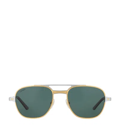 Cartier Metal 06l001758 Sunglasses In Green