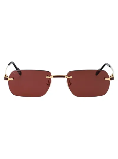 Cartier Metallic Gold Sunglasses