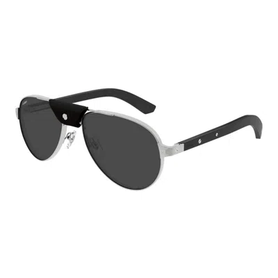 Cartier Metallic Silver Sunglasses