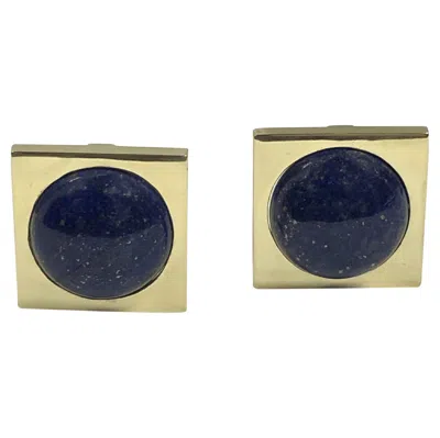 Pre-owned Cartier Mid Century Gold And Lapis Large Earrings In Multi