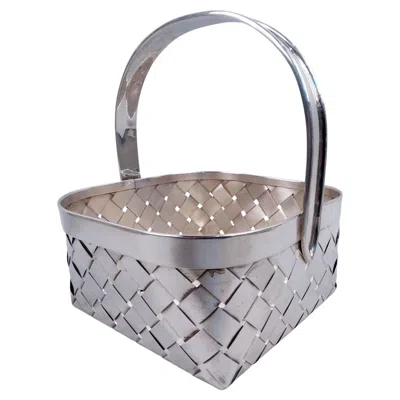 Pre-owned Cartier Midcentury Modern Country Chic Sterling Silver Square Basket