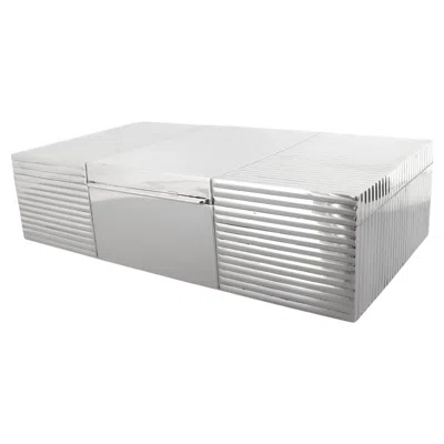 Pre-owned Cartier Mid-century Puiforcat French Sterling Silver Table Or Cigarette Box With A Wood