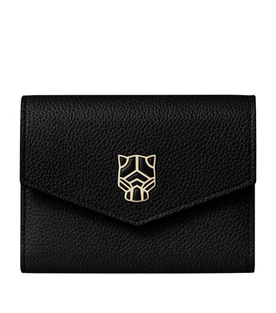 Cartier Mini Leather Panthère De  Wallet In Black