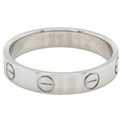 Pre-owned Cartier Mini Love 18k White Gold 3.6mm Band Ring Size Us 6 Eu 52