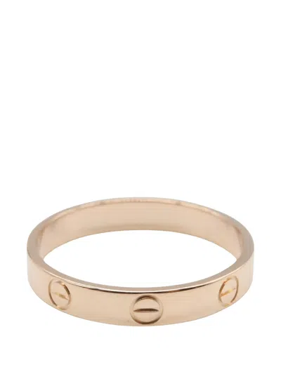 Pre-owned Cartier Mini Love Gold Ring In Pink