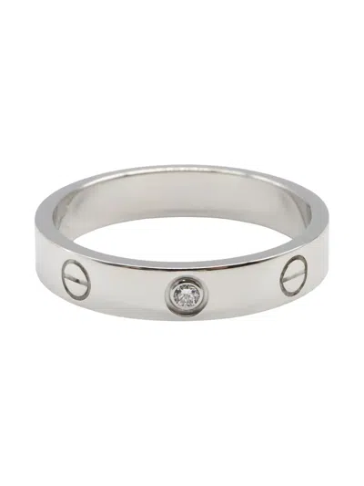 Pre-owned Cartier Mini Love Ring In Silver