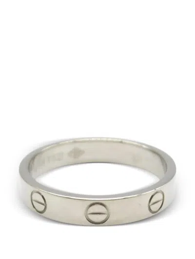Pre-owned Cartier Mini Love Ring In Silver