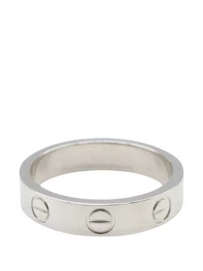 Pre-owned Cartier Mini Love Ring In Silver