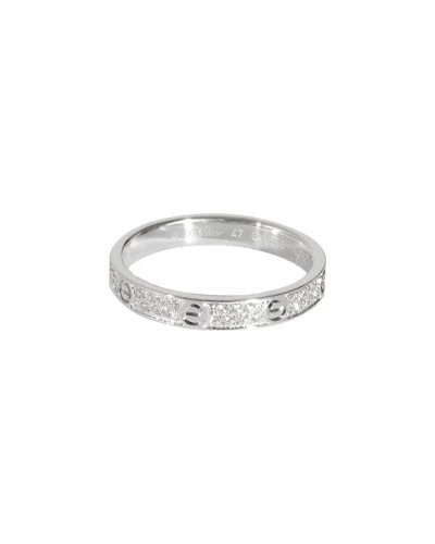 Cartier Mini Model Love 18k 0.38 Ct. Tw. Diamond Ring (authentic Pre-loved) In Metallic