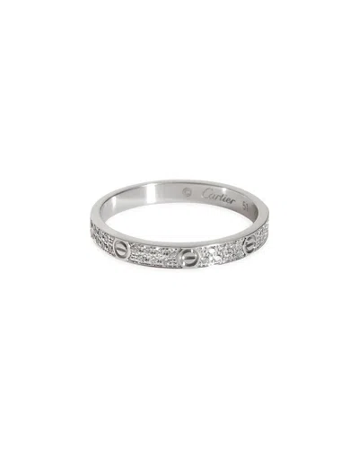 Cartier Mini Model Love 18k 0.38 Ct. Tw. Diamond Ring (authentic Pre-loved) In Metallic