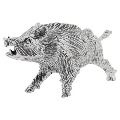 Pre-owned Cartier Miniature Italian .800 Silver Boar Figurine By Pietro Sorini