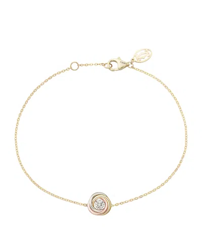 Cartier Mixed Gold And Diamond Trinity Bracelet