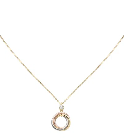 Cartier Mixed Gold And Diamond Trinity Necklace