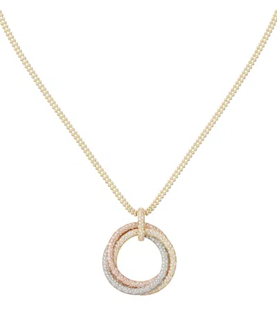 Cartier Mixed Gold And Diamond Trinity Necklace