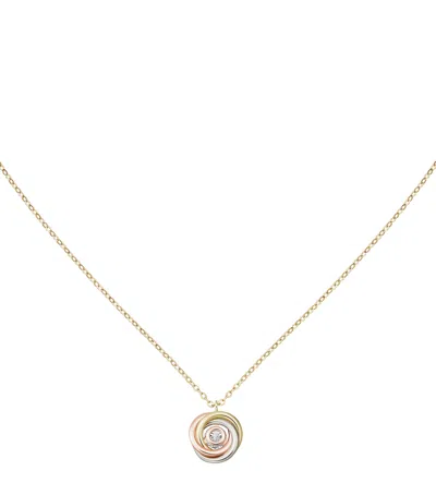 Cartier Mixed Gold And Diamond Trinity Necklace