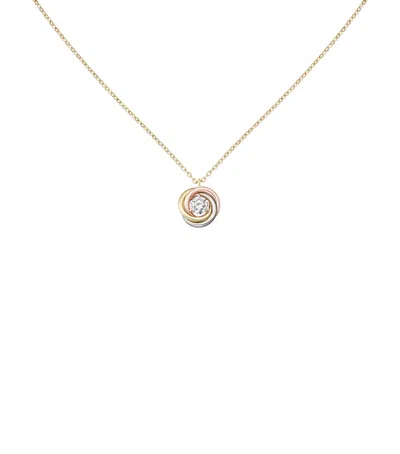 Cartier Mixed Gold And Diamond Trinity Necklace