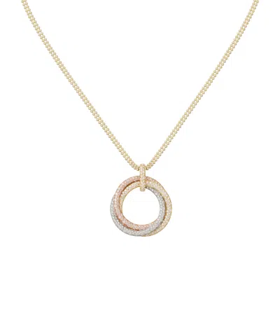 Cartier Mixed Gold And Diamond Trinity Necklace