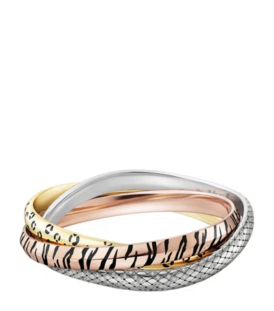 Cartier Mixed Gold And Diamond Wild Ones Trinity Bracelet