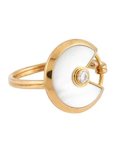 Pre-owned Cartier Mother Of Pearl Amulette De  Ring, Small Model In Multicolor