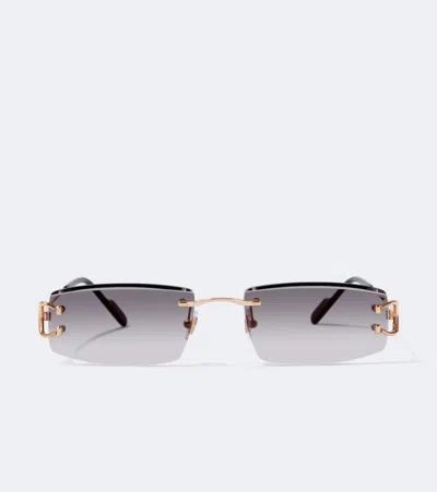 Cartier Motifs De  Rectangular Sunglasses In Gold