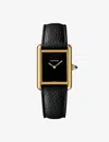 Cartier Multi Coloured Crwgta0160 Tank Louis  18ct Yellow-gold, Sapphire And Leather Quartz Watch In Multi Coloured