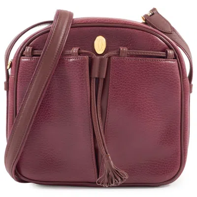 Pre-owned Cartier Must Bordeaux Leather Pochette Shoulder Bag () In Burgundy