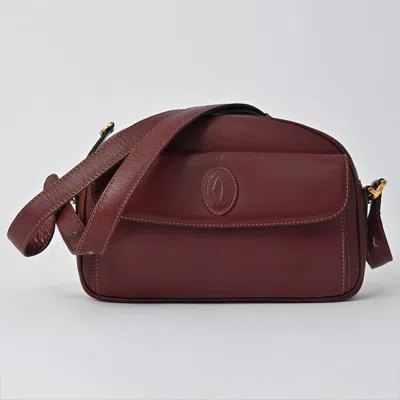 Pre-owned Cartier Must Bordeaux Leather Shoulder Bag ()