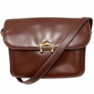Pre-owned Cartier Must Bordeaux Leather Shoulder Bag ()