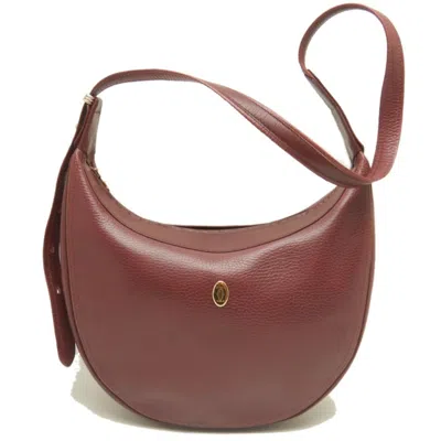 Pre-owned Cartier Must Bordeaux Leather Shoulder Bag () In Burgundy