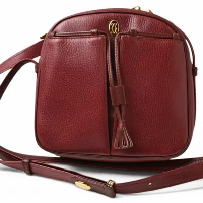 Pre-owned Cartier Must Bordeaux Leather Shoulder Bag ()