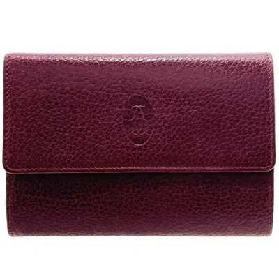 Pre-owned Cartier Must Bordeaux Leather Wallet (tri-fold) () In Burgundy