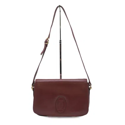 Pre-owned Cartier Must Bordeaux Red Color Handbag Shoulder Bag ()