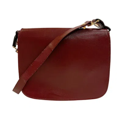Pre-owned Cartier Must Bordeaux Red Color Leather Shoulder Bag () In Burgundy